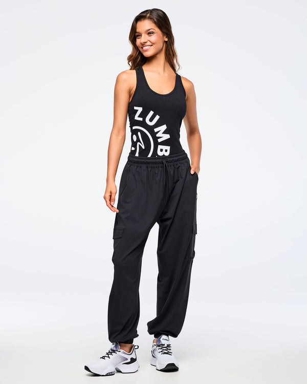 Bold Black # Zumba Basic Baggy Cargo Pants