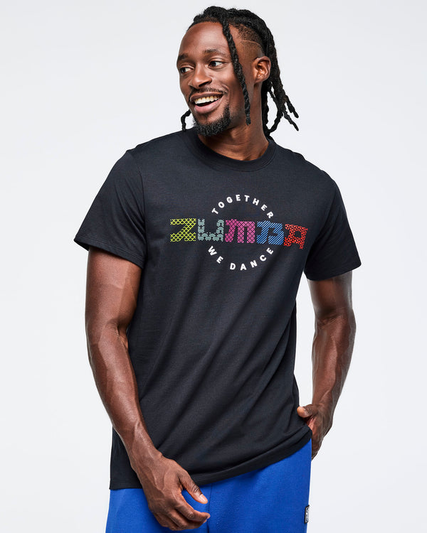 Bold Black # Eastern Flavor Crew Neck Tee - Black