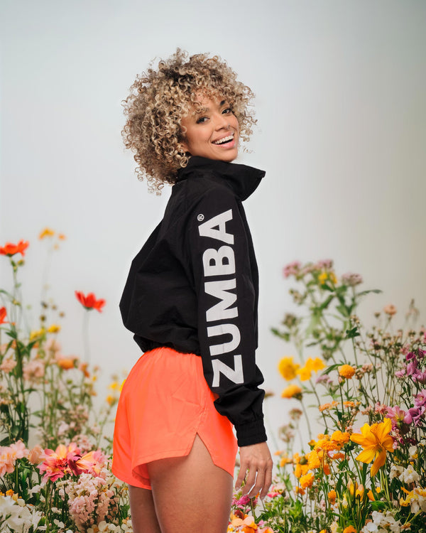 Zumba Explore High Neck Half Zip Crop Pullover