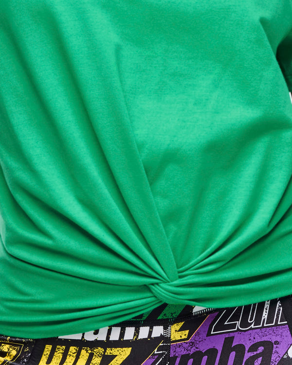 Apres Zumba Short Sleeve Front Twist Top