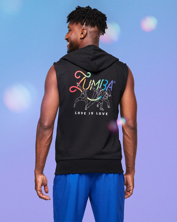 Zumba Men's Sleeveless Zip Up Hoodie