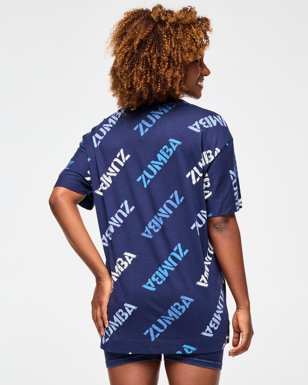 Blue Jean Oversized Crew Neck Top