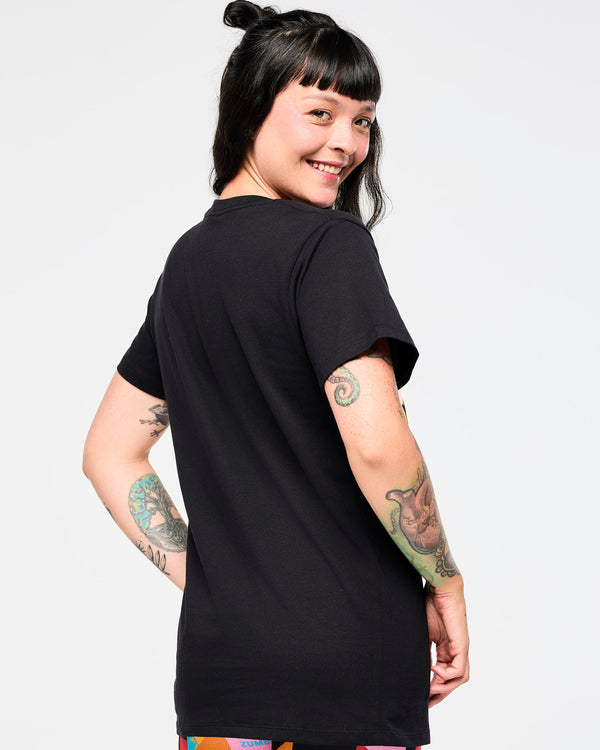 Zumba Rays Crew Neck Tee - Bold Black