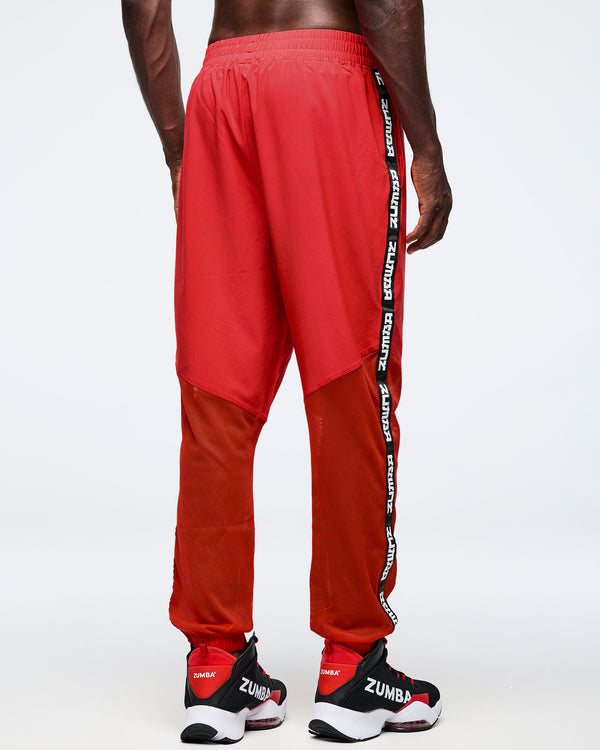Eastern Flavor High Waisted Woven Track Pants With Mesh
