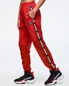 Eastern Flavor High Waisted Woven Track Pants With Mesh