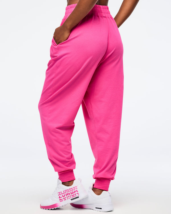 Back to the Fuchsia # Eastern Flavor Knit Drop Crotch Joggers