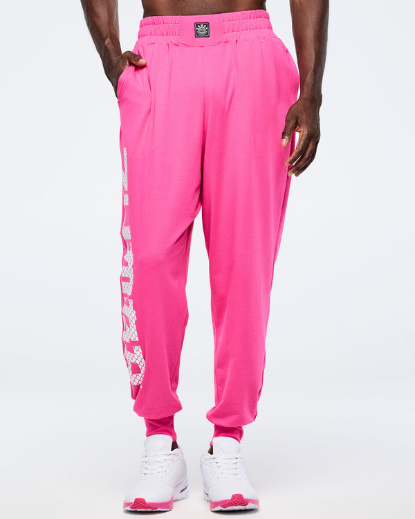 Back to the Fuchsia # Eastern Flavor Knit Drop Crotch Joggers