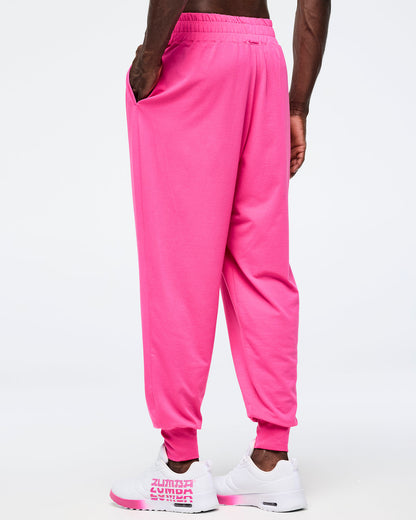 Back to the Fuchsia # Eastern Flavor Knit Drop Crotch Joggers