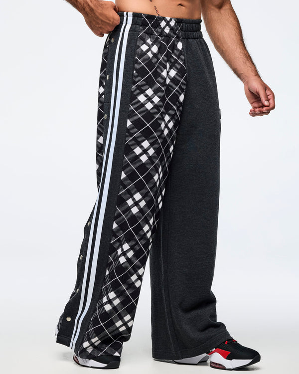 Eastern Flavor Wide Leg Pants With Wide Side Snap Placket