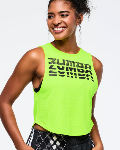 Caution # Eastern Flavor Round Hem Muscle Tank
