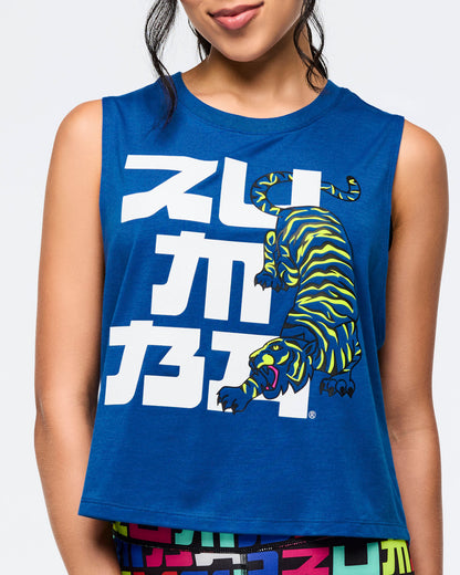 So Into Blue # Eastern Flavor Loose Muscle Tank