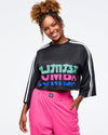 Eastern Flavor Oversized Boxy Crop Top With Strapping