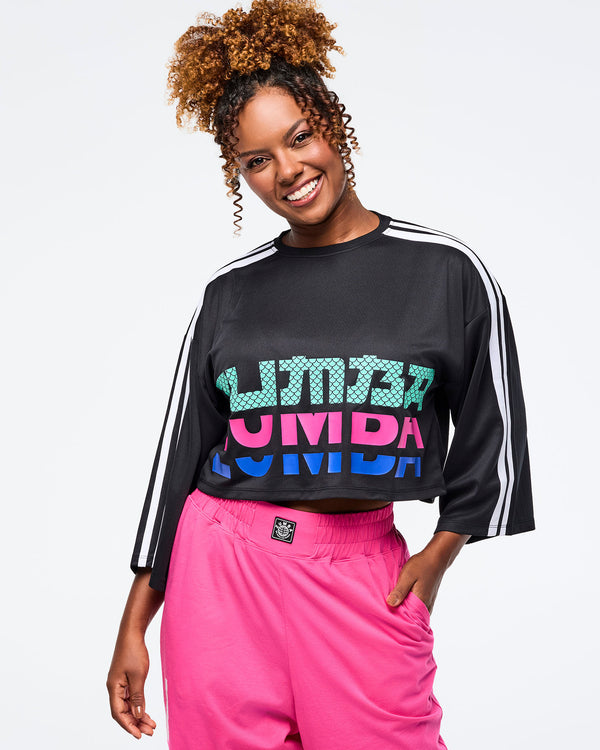 Eastern Flavor Oversized Boxy Crop Top With Strapping