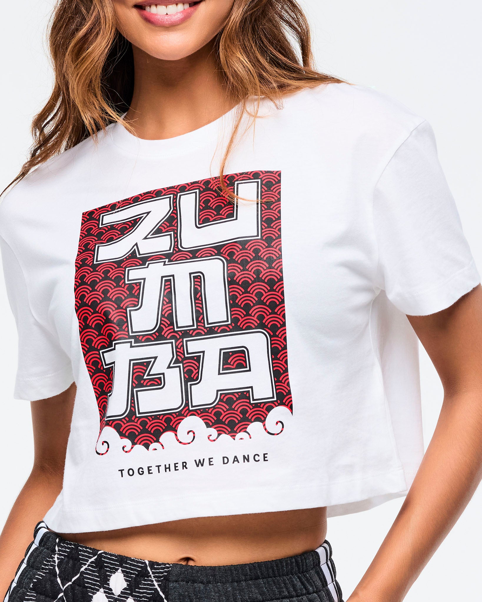 Wear It Out White # Eastern Flavor Crew Neck Crop Top