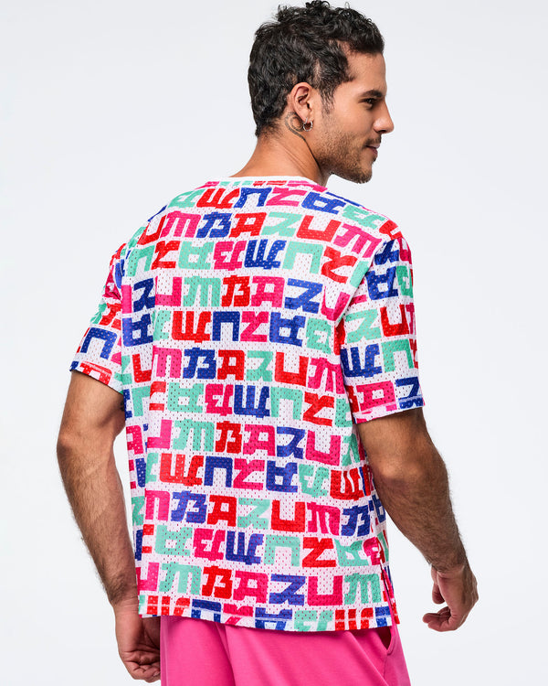 Eastern Flavor Boxy Mesh Top With Side Slits