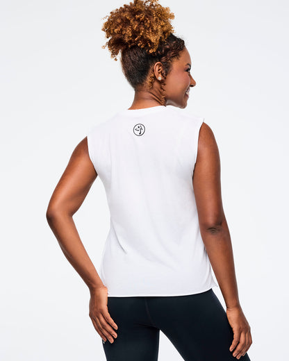 Zumba Basic Crew Neck Muscle Tank - White