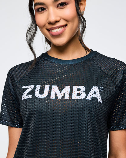 Zumba Basic Mesh Crew Neck Top