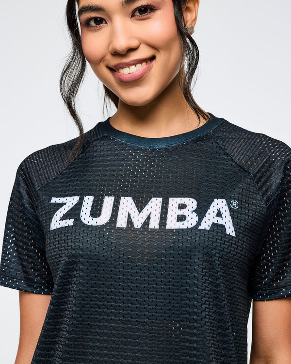 Zumba Basic Mesh Crew Neck Top