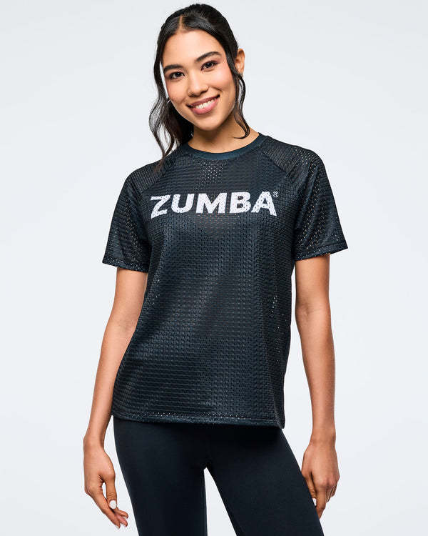 Zumba Basic Mesh Crew Neck Top