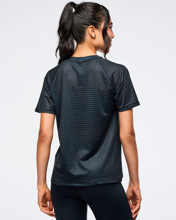 Zumba Basic Mesh Crew Neck Top