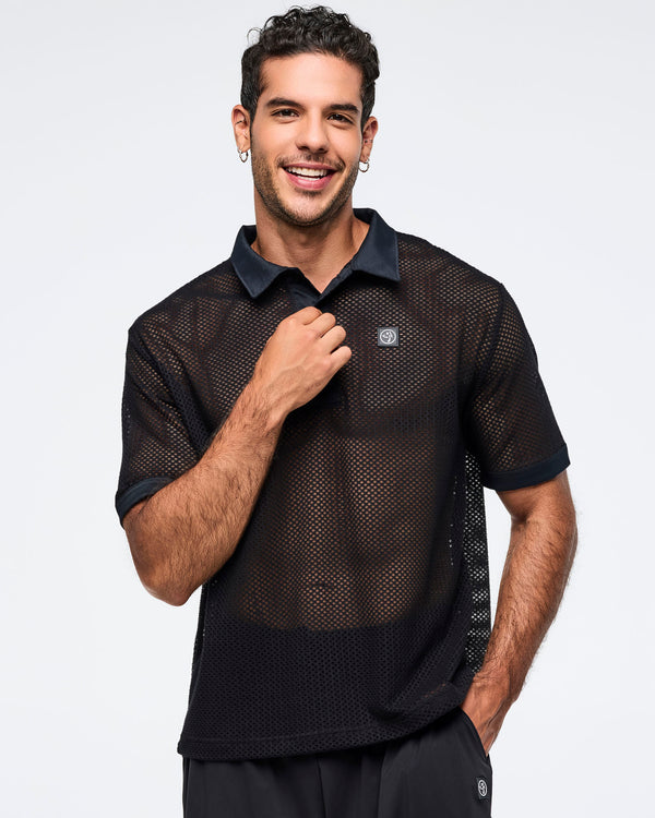 Zumba Basic Oversized Mesh Polo