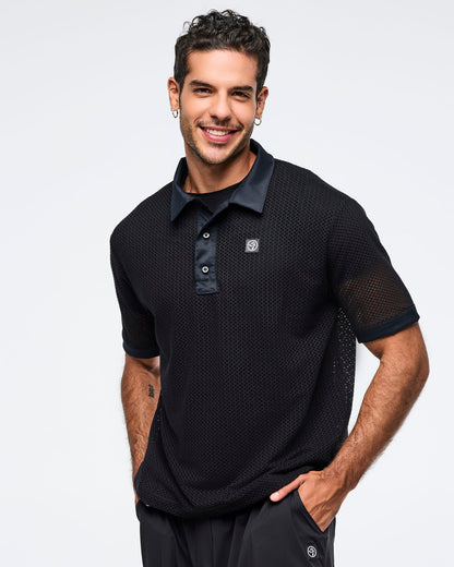 Zumba Basic Oversized Mesh Polo