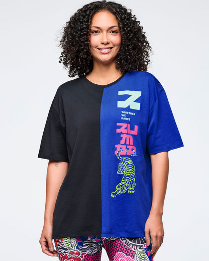Eastern Flavor Men's Oversized Two-Tone Crew Neck Tee