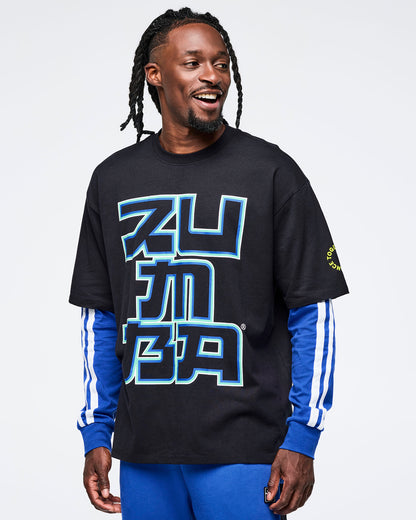 Bold Black # Eastern Flavor Men's Oversized Crew Neck Tee