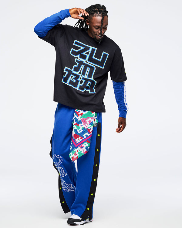 Bold Black # Eastern Flavor Men's Oversized Crew Neck Tee