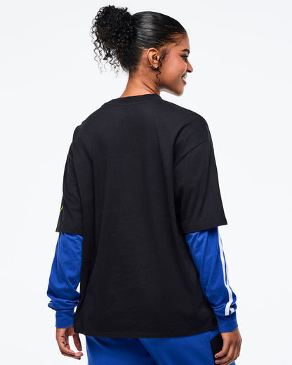 Bold Black # Eastern Flavor Men's Oversized Crew Neck Tee