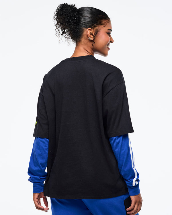 Bold Black # Eastern Flavor Men's Oversized Crew Neck Tee