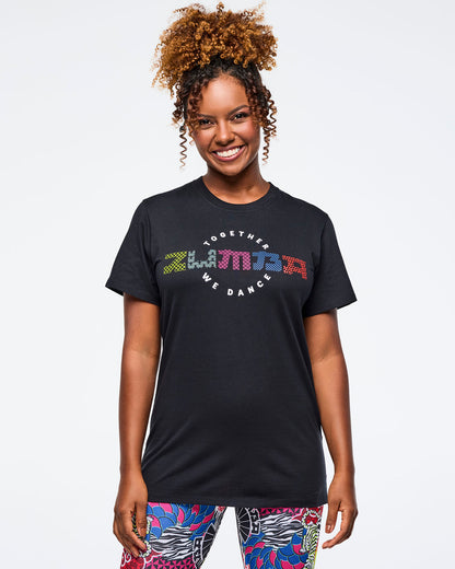 Bold Black # Eastern Flavor Crew Neck Tee - Black