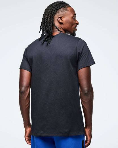 Bold Black # Eastern Flavor Crew Neck Tee - Black