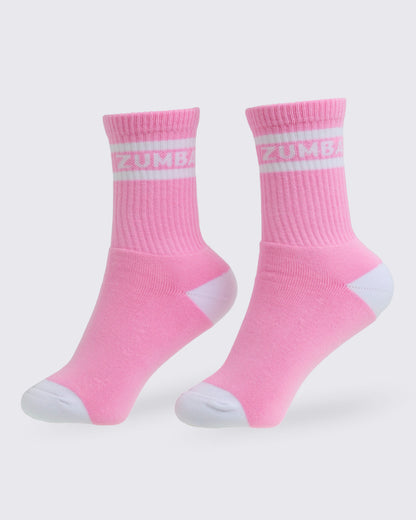 Rose # Zumba Amour Plush Half Crew Socks