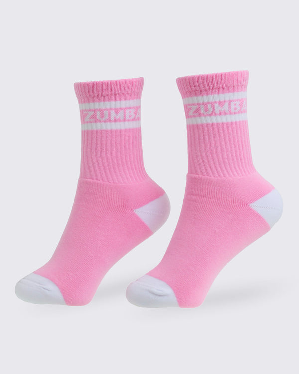 Rose # Zumba Amour Plush Half Crew Socks