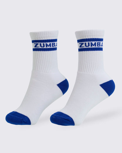 So Into Blue # Zumba Amour Plush Half Crew Socks