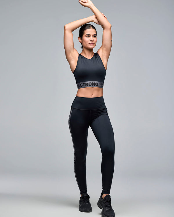 STRONG iD High Waisted Ankle Leggings With Elastic Side