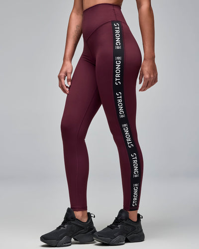 STRONG iD Ultra High Rise Ankle Leggings - Dark Burgundy