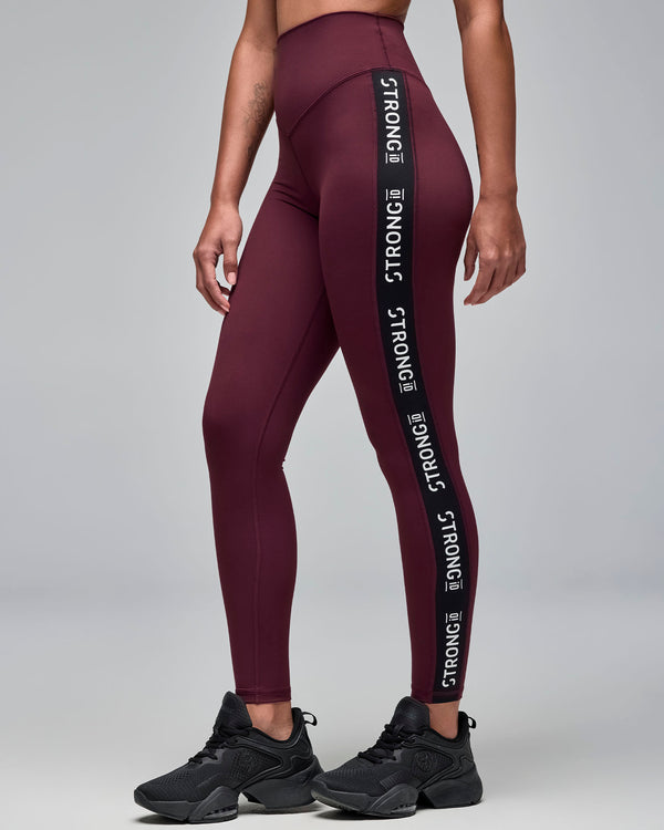 STRONG iD Ultra High Rise Ankle Leggings - Dark Burgundy