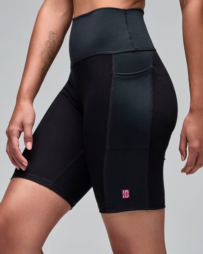 STRONG iD High Waisted Biker Shorts With Pockets - Black