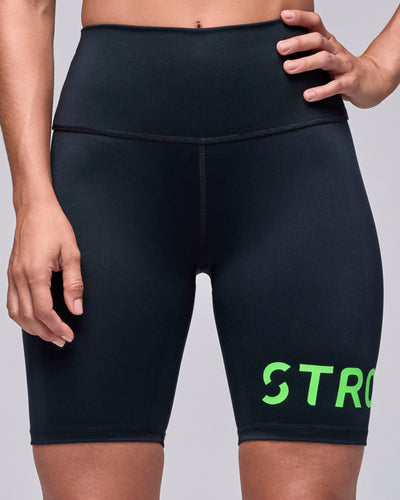 STRONG iD High Waisted Biker Shorts - Black