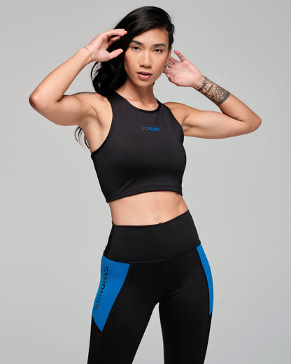 Strong ID Electric High Neck Mid Crop Tank