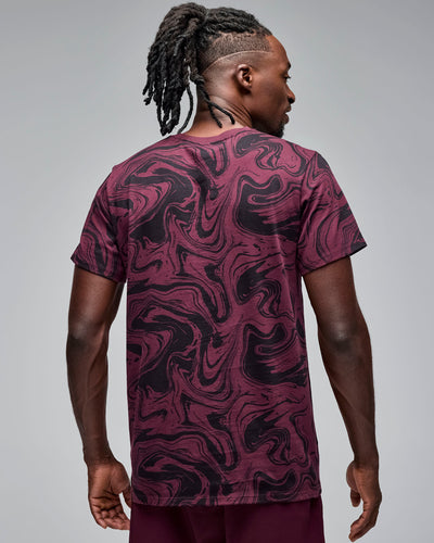 STRONG iD Unisex Tee - Burgundy/Black