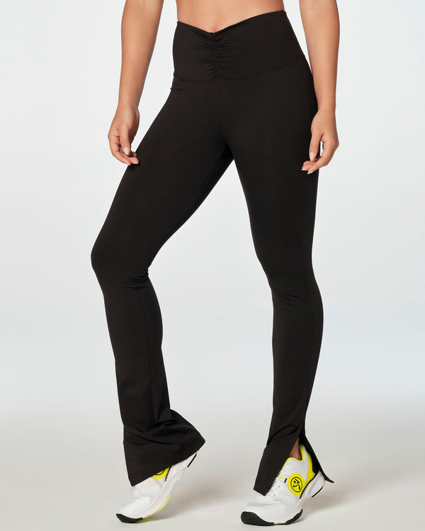 Zumba Ruched High Waisted Bootcut Leggings