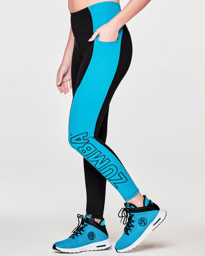 Zumba Electric Club High Waisted Ankle Leggings