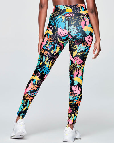 Zumba Palm Party High Waisted Ankle Legging