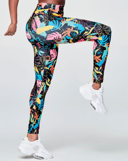 Zumba Palm Party High Waisted Ankle Legging