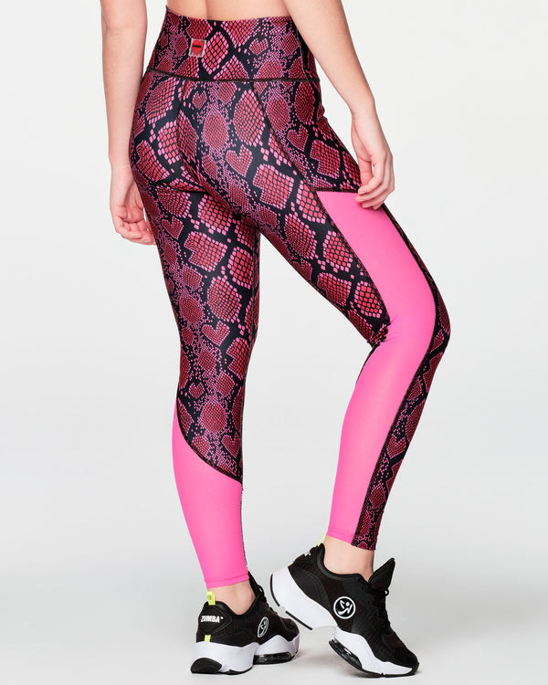 Zumba Love Snakeskin High Waisted Ankle Leggings