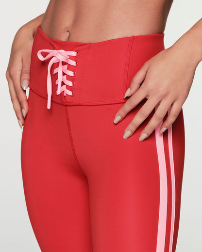 Retro Zumba Laced Up High Waisted Ankle Leggings