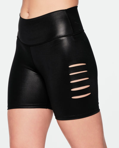 Zumba High Waisted Slashed Biker Shorts